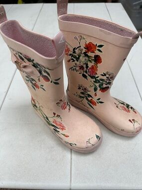 Ted Baker Pink Floral Waterproof Kids Rain Boots